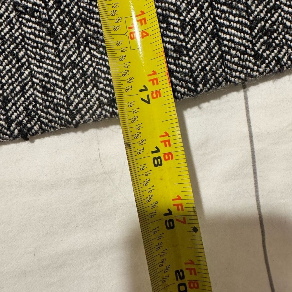 Black and Gray Herringbone Women's Skirt Mini Skirt - Picture 4 of 7